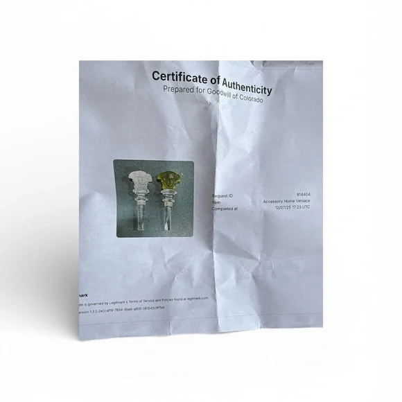 Versace Medusa Crystal Wine Stoppers - Clear and Olive - Picture 8 of 9